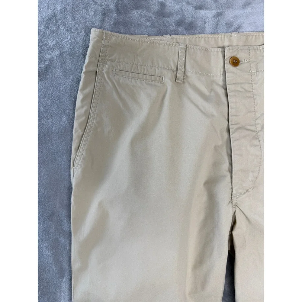 Buck Mason Officer Pant Mens 34 Khaki Parachute Poplin Chino Preppy Military